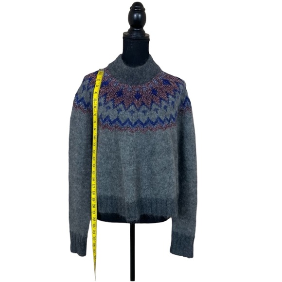 EUC Zara Fair Isle Metallic Knit Mohair Sweater (Z) - Picture 5 of 8